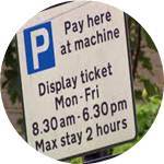 Paid parking sign